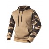 Camouflage Block Sweatshirt Men Autumn Winter Hooded Loose Plus Size Sweatshirt