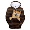 Creative Casual Trend 3D Digital Printing Men's Hoodie Sweater - Shiba Inu Series