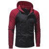 Dark Door Men'sCasual Slim Zipper Cardigan Hooded Sweater