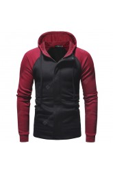 Dark Door Men'sCasual Slim Zipper Cardigan Hooded Sweater