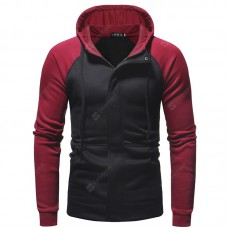 Dark Door Men'sCasual Slim Zipper Cardigan Hooded Sweater