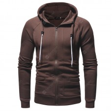 Men Casual Slim Zipper Hoodie Sweatshirt