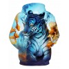 Men Fashion Cool Animal Tiger Print 3D Hooded Sweater Hoodie