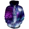 Men's Cartoon Wolf Print 3D Pattern Hoodie Sweatshirt Casual