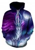 Men's Cartoon Wolf Print 3D Pattern Hoodie Sweatshirt Casual