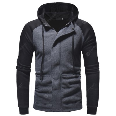 Men's Casual Colorblock Hoodie Large Size