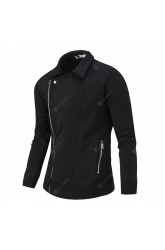 Men's Casual Lapel Long Sleeve Solid Color Hoodie