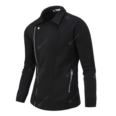 Men's Casual Lapel Long Sleeve Solid Color Hoodie