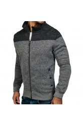 Men's Casual Long Sleeve Stitching Print Hoodie