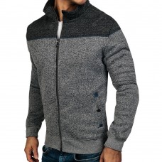 Men's Casual Long Sleeve Stitching Print Hoodie