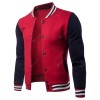 Men's Casual Striped Stand Collar Baseball Uniform Sweater Coat