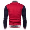 Men's Casual Striped Stand Collar Baseball Uniform Sweater Coat