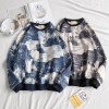 Men's Chinese Landscape Painting Loose Sweatshirt Spring and Autumn Round Neck Sweater