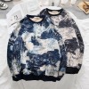 Men's Chinese Landscape Painting Loose Sweatshirt Spring and Autumn Round Neck Sweater