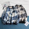 Men's Chinese Landscape Painting Loose Sweatshirt Spring and Autumn Round Neck Sweater