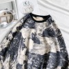 Men's Chinese Landscape Painting Loose Sweatshirt Spring and Autumn Round Neck Sweater