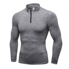 Men's Fitness Running Training Stretch Tight Stand Collar Sweatshirt