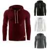 Men's Hooded Sweatshirt Winter Grid Long Sleeve Hooded Solid Color Sweater Clothing