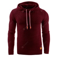 Men's Hooded Sweatshirt Winter Grid Long Sleeve Hooded Solid Color Sweater Clothing