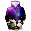 Men's Hoodie Creative 3D Old Man Blowing Smoke Print Long Sleeve Sweatshirt