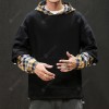 Men's Loose Hoodie False Two-piece Plaid Shirt Hooded Sweater