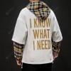 Men's Loose Hoodie False Two-piece Plaid Shirt Hooded Sweater