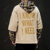 Men's Loose Hoodie False Two-piece Plaid Shirt Hooded Sweater