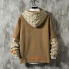 Men's Loose Hoodie Winter Fall Hooded Grid Pattern Sweatshirt