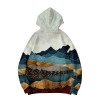 Men's  Loose Landscape Printing Hoodie Hooded Sweater