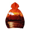 Men's  Loose Landscape Printing Hoodie Hooded Sweater