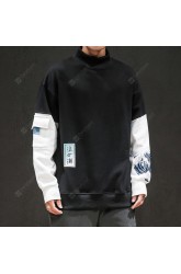 Men's Loose Printing Sweatshirt Autumn and Winter Printing Turtleneck Sweater