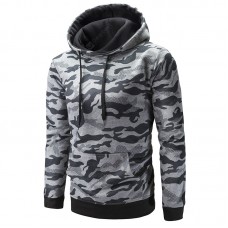 Men's New Camouflage Turtleneck Sweater Men'S Hooded Large Pocket Top