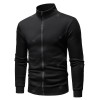 Men's Solid Color Long Sleeve Stand Collar Sweatshirt