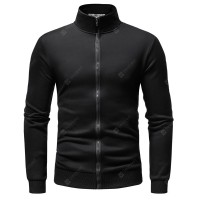 Men's Solid Color Long Sleeve Stand Collar Sweatshirt