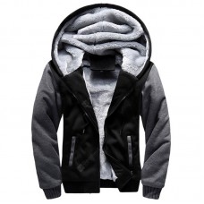 New Man Fashion Autumn Winter Korea with Hooded Warm Faux Fur Lining Hoodie