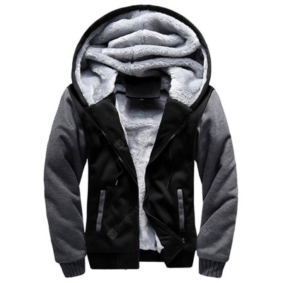 New Man Fashion Autumn Winter Korea with Hooded Warm Faux Fur Lining Hoodie