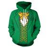 Theme Four-leaf  Digital Print Green Head Hooded Sweater Youth Men's Clothing