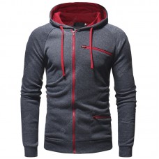 Zipper Accessories Men's Casual Slim Zipper Cardigan Hooded Sweater