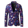 1101-XZ23 Men Blazer Jacket Clothing Santa Claus Christmas Theme Printed Coat