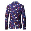 1101-XZ23 Men Blazer Jacket Clothing Santa Claus Christmas Theme Printed Coat