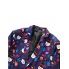 1101-XZ23 Men Blazer Jacket Clothing Santa Claus Christmas Theme Printed Coat