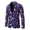 1101-XZ23 Men Blazer Jacket Clothing Santa Claus Christmas Theme Printed Coat