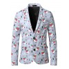 1101-XZ27 Blazer Men Clothing Santa Claus Christmas Theme Printed Coat