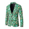 1101-XZ31 Men Leisure Blazer Santa Claus Christmas Theme Printed Coat Clothing