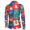 1107-X33 Men's Casual Blazer Christmas Theme Printed Coat