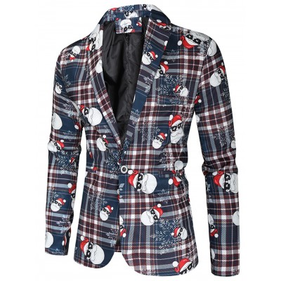 1107-X34 Blazer Men Casual Suit Jacket Design 3D Fun Christmas Stamp Suit