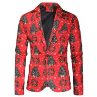 1107-X35 Blazer Men Casual Suit Jacket Design 3D Fun Christmas Stamp Suit