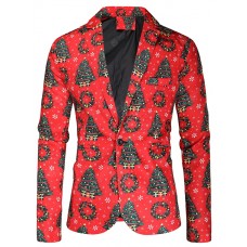 1107-X35 Blazer Men Casual Suit Jacket Design 3D Fun Christmas Stamp Suit