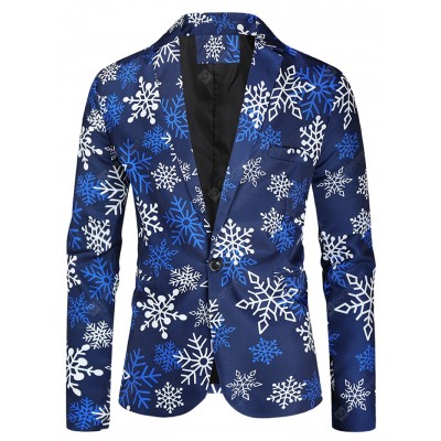 1107-X36 Blazer Men Casual Suit Jacket Design 3D Fun Christmas Stamp Suit