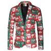 1107-X37 Men's Casual Blazer 3D Christmas Theme Funny Printed Suit Coat